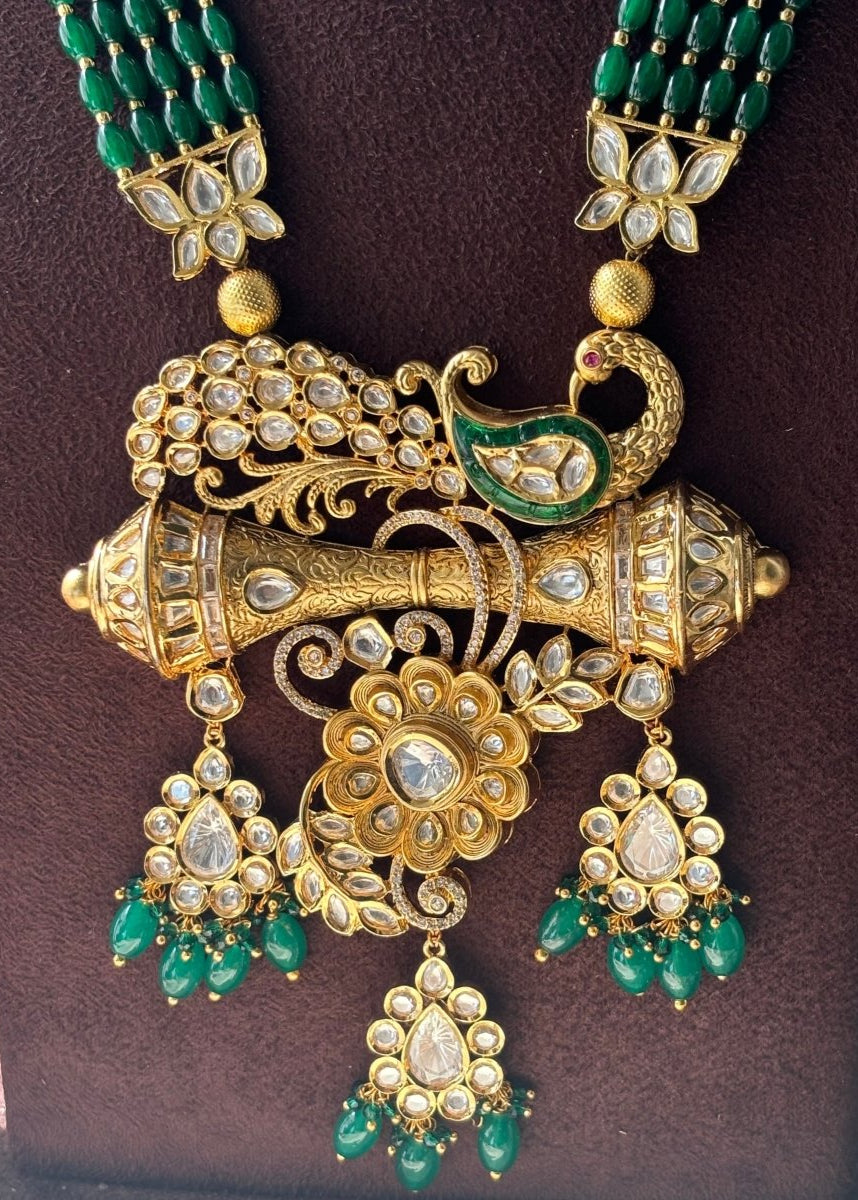 Peacock Bliss Designer Emerald Jewelry Set - MR Jewels